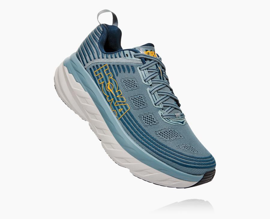 Hoka One One Mens Running Shoes - Bondi 6 - Blue - SDHZ14570
